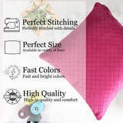 Both Side Quilted Velvet Cushion Cover (Set of 2), Maroon